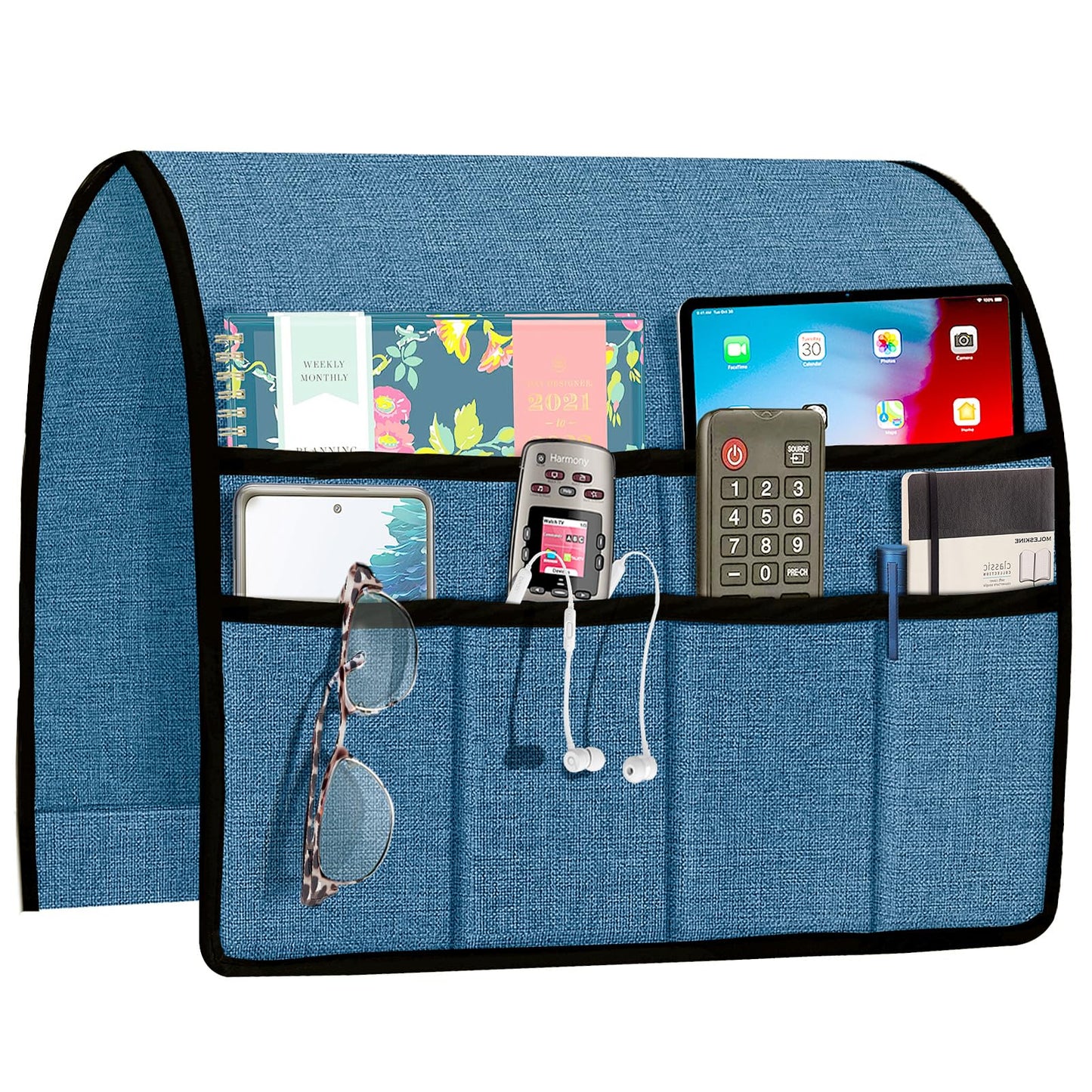 Joywell Remote Control Holder Armchair Caddy Armrest Organizer Classic Blue