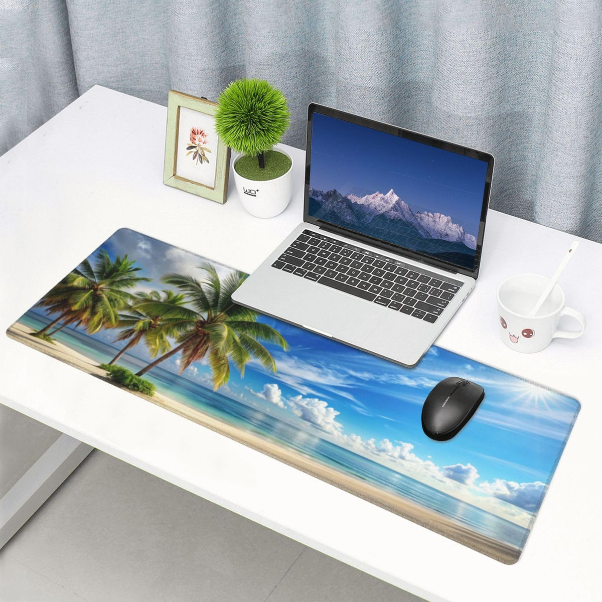 Beach Mouse Pad XL Large Mousepad Non Slip Rubber Base Desk Mat for Laptop Computer Gaming 31.5" X