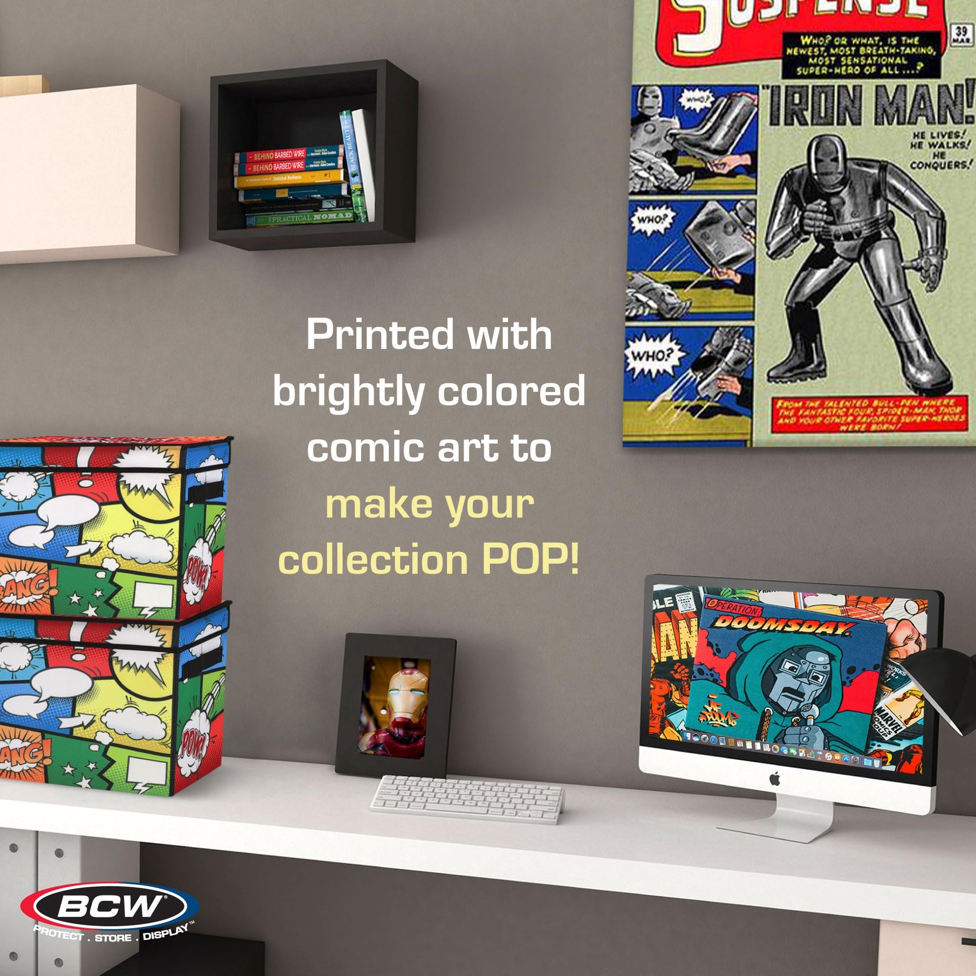 BCW Comic Foldaway | Collapsible Comic Book Storage Tote for 125-150 Comic Books | Foldable Box for