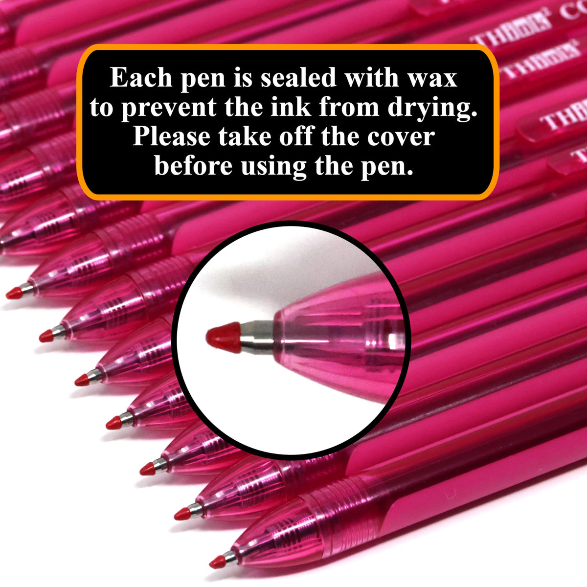 [24 Pens - Pink Ink] Think2 0.7mm CGI Retractable Gel Pens. (24 Pink) Medium Point Rollerball Pens