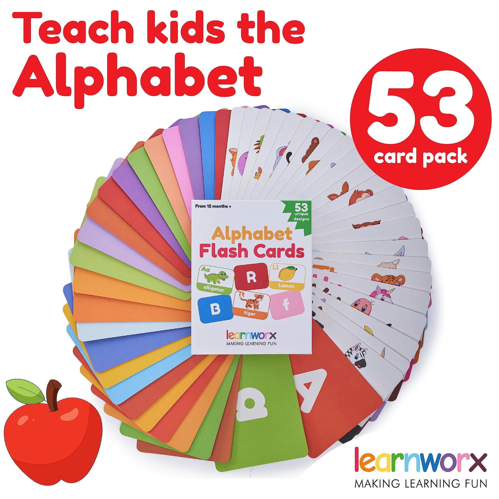 Alphabet Flash Cards for Toddlers | Award-Winning | 52 ABC Flashcards for Baby & Kids|ABC Cards