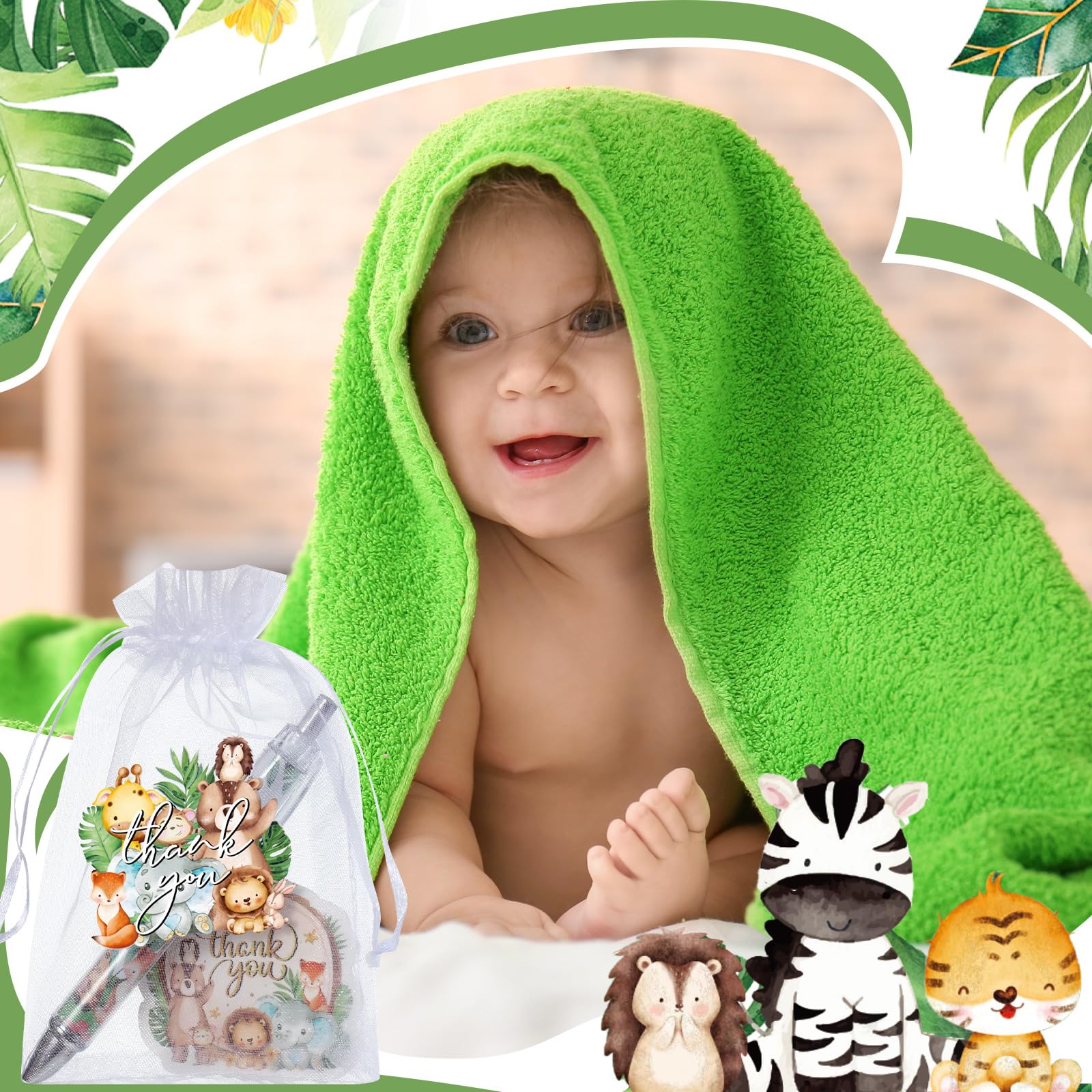 50 Sets Baby Shower Favors for Guests, Baby Shower Gifts (Jungle Animal)
