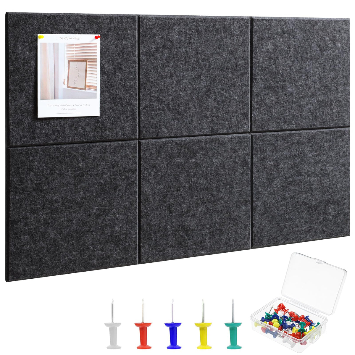 Large Cork Board 36" x 24", 6 Pack Felt Bulletin Board Pin Boards