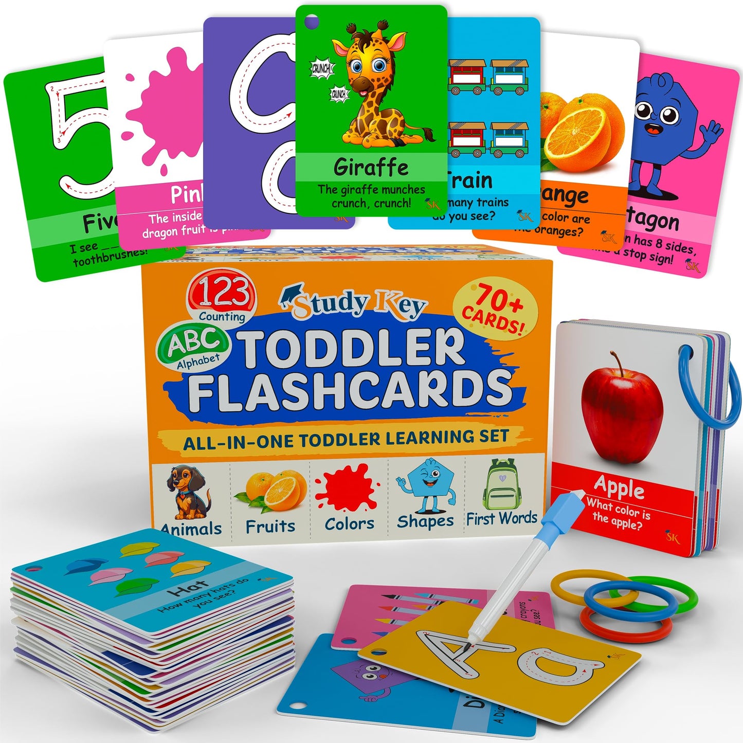STUDYKEY ABC Flash Cards for Toddlers 1-3 |