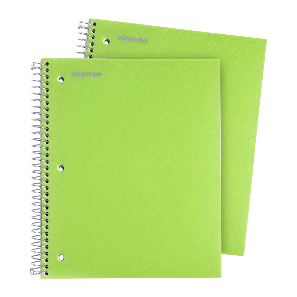 Mintra Office Durable Spiral Notebooks, 3 Subject (Green, Wide Ruled 2pk)