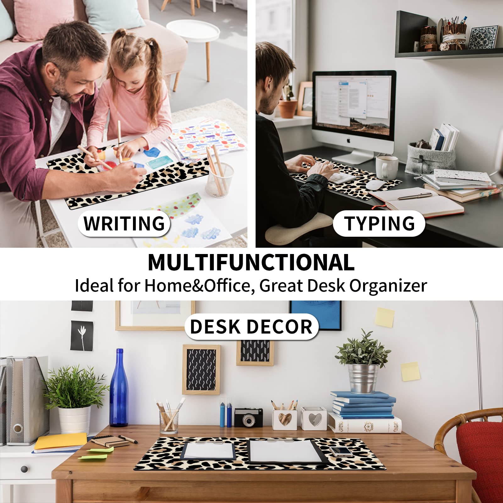 Pretty Mouse Pad and Wrist Rest Set, Extended Desk Mat (31.5" x 11.8") with Memory Foam Ergonomic