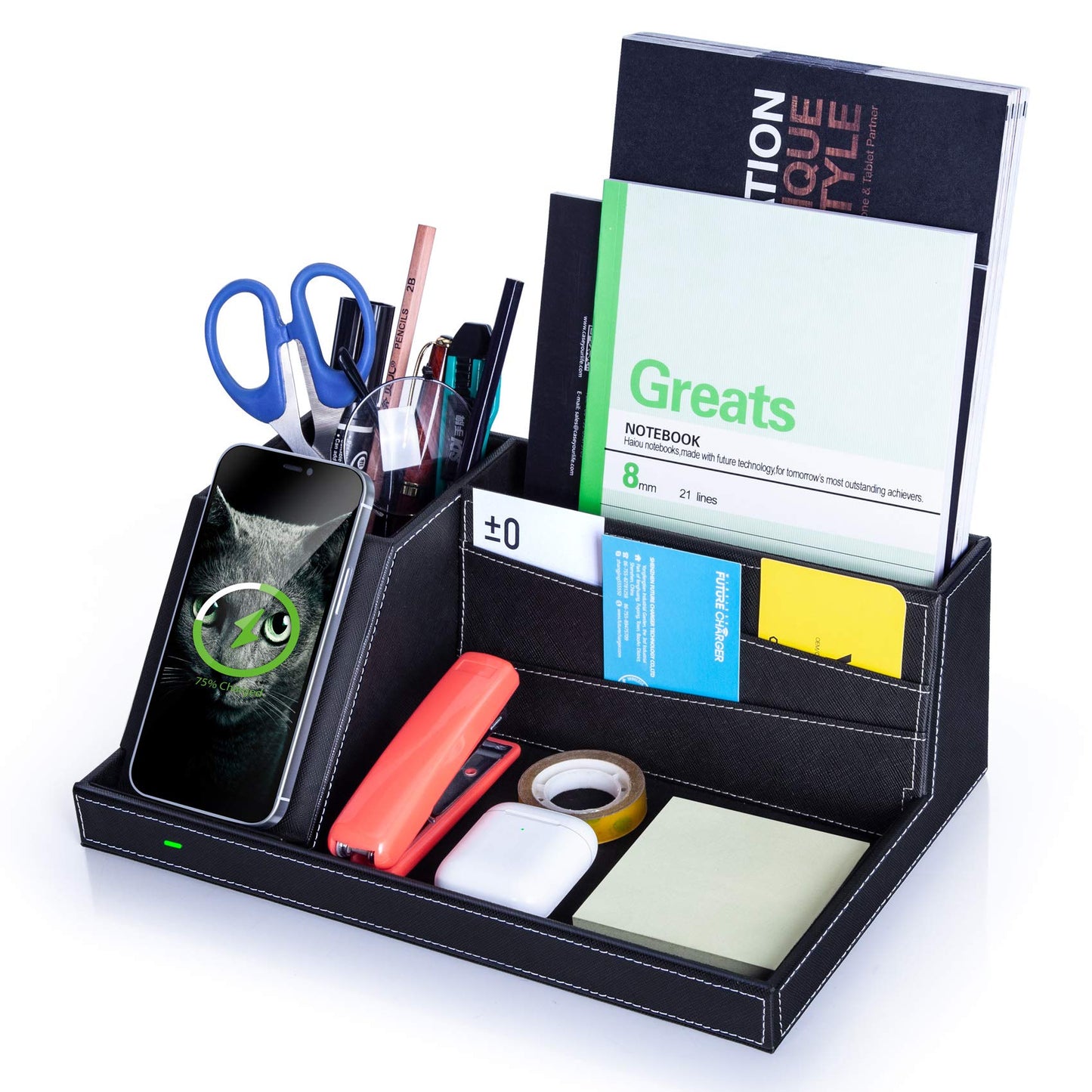 Valet Tray, Built in Wireless Charging Pad, Nightstand Organizer, Dresser Organizer, Mens Jewelry
