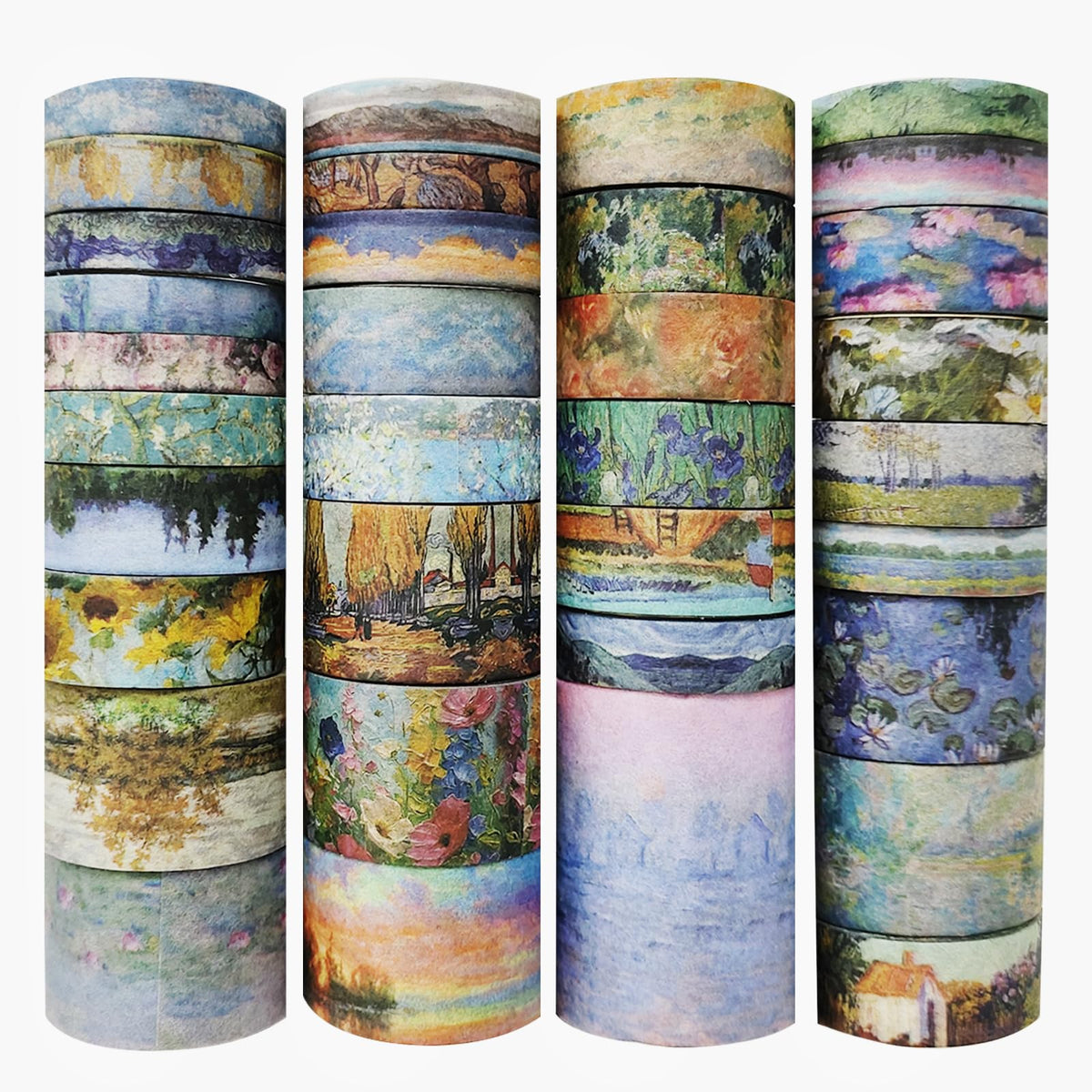 Bomichi 34 Rolls Oil Painting Aesthetic Washi Tape Set