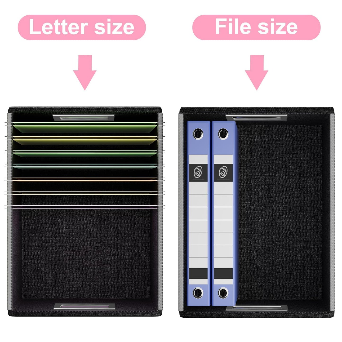 Huolewa File Organizer Box with Lids, Collapsible File Folder Organizer