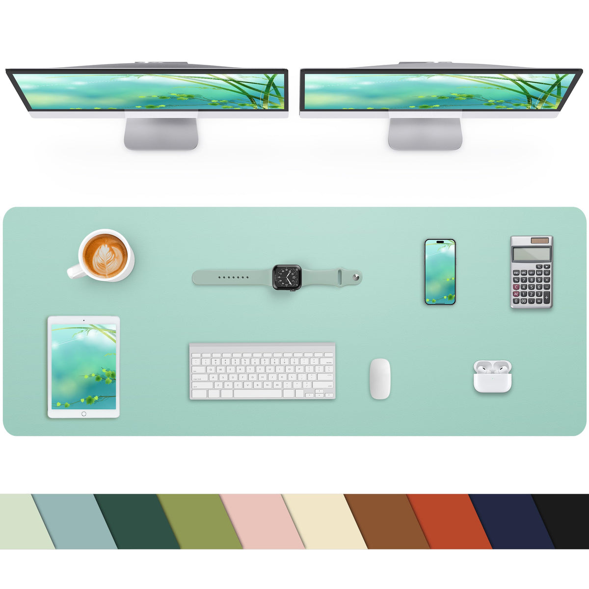 Leather Desk Pad Protector, Large Desk Mat, Mouse Pad, Non-Slip PU Leather Desk Blotter,Desk Cover