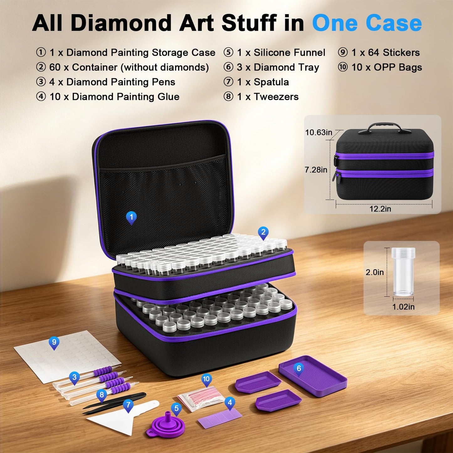 ZORETCO Diamond Art Storage - 240 Containers Diamond Art Kits for Adults