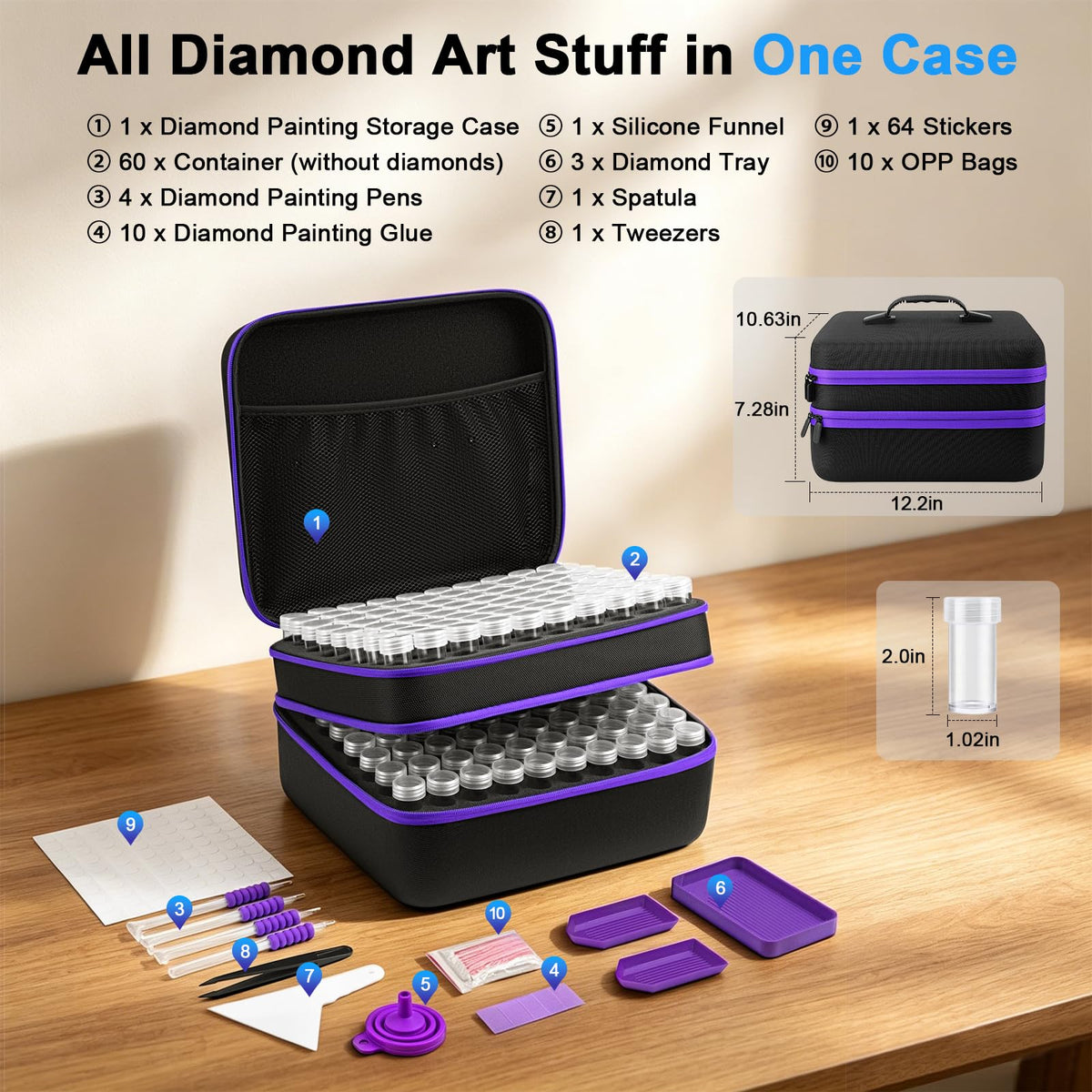 ZORETCO Diamond Art Storage - 240 Containers Diamond Art Kits for Adults