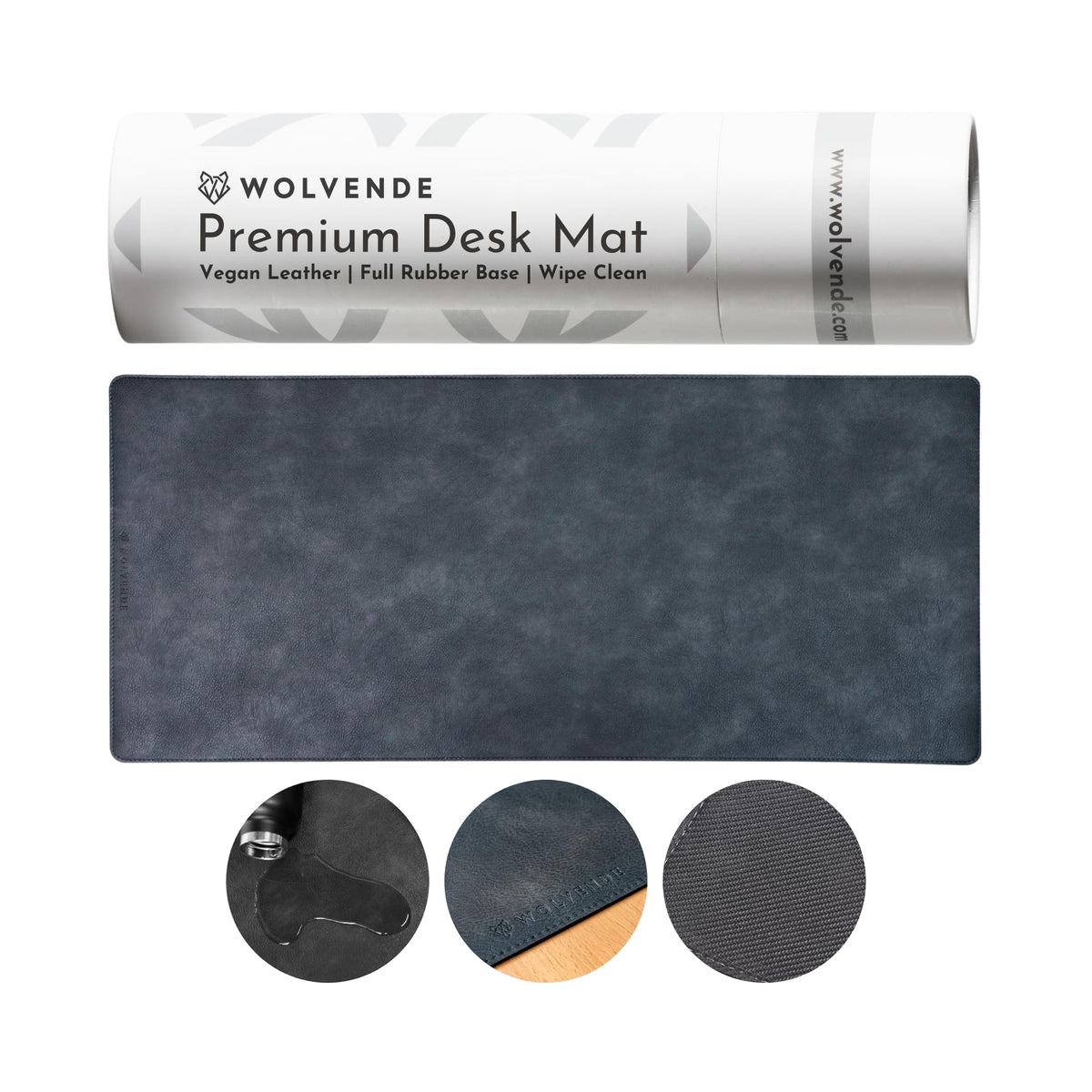 Wolvende Premium Distressed Faux Vegan Leather Desk Mat | Multifunctional Desk Pad for Home Office