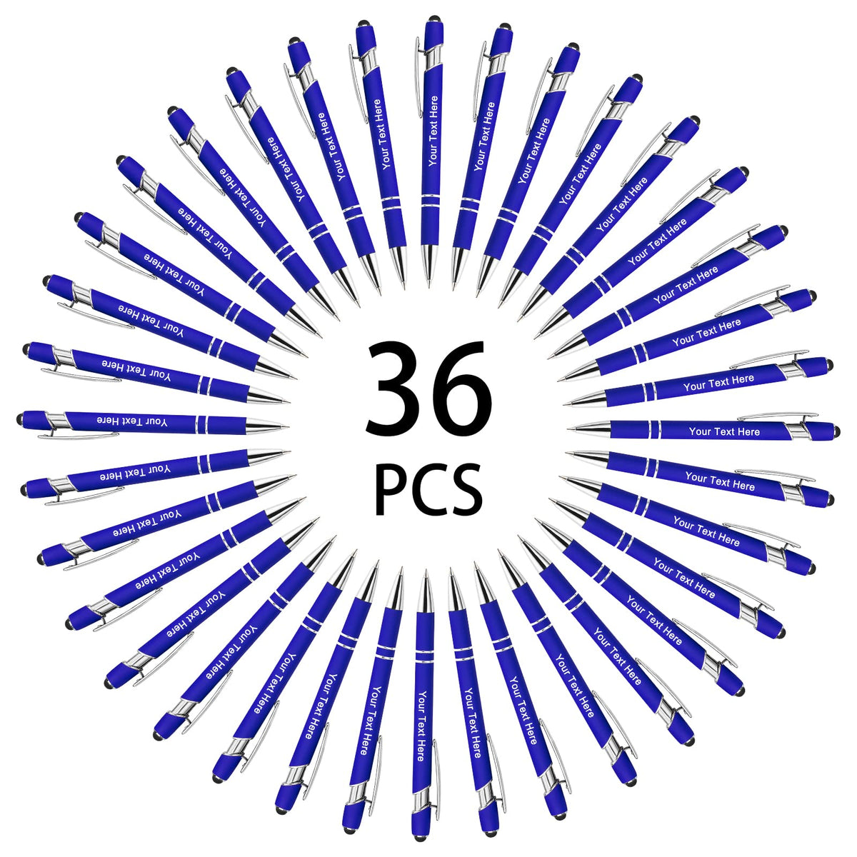 Hapelf Up to 500 Bulk Personalized Pens Custom Engraved Ballpoint Pen with Stylus Tip Retractable