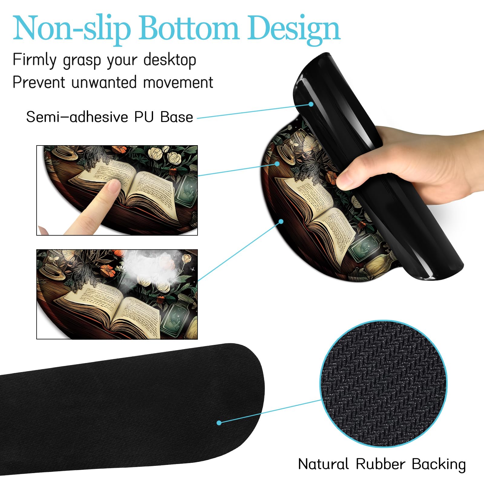 LIMKRIAN Goth Skull Mouse Pad Set Large Desk Mat for Desktop Decor