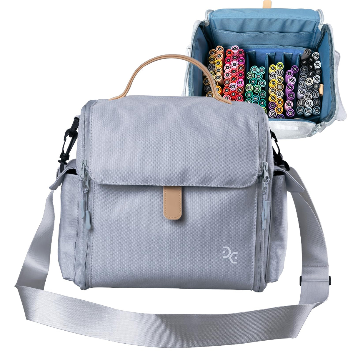 Togood Storage Tote Bag for Marker Pens Brush Pen Coloring Pencils Books Art and Crafts Supplies