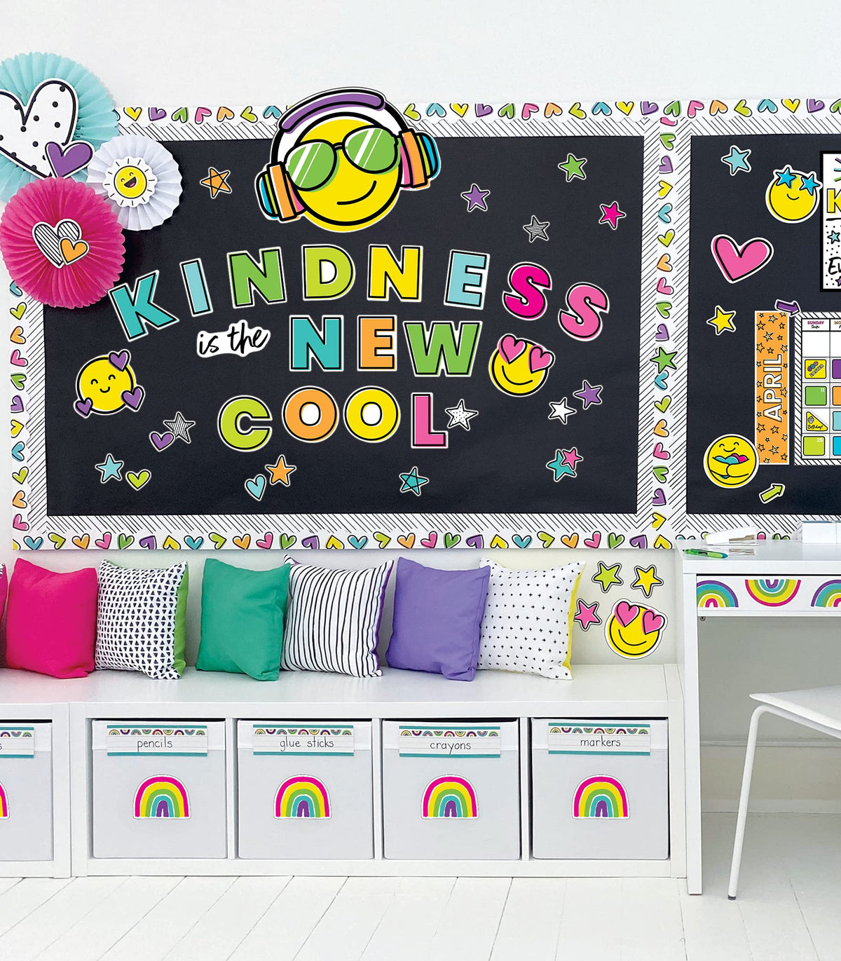 Carson Dellosa Kind Vibes 36 Ft Scalloped Doodle Heart Bulletin Board Borders, Classroom Borders