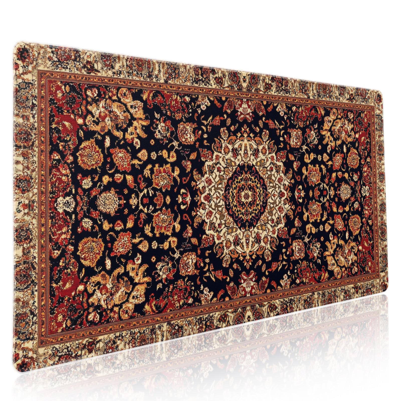 Vintage Rug Gaming Mouse Pad XXL Dark Brown Retro Carpet Aesthetic Extended Large Mat Mousepad Desk