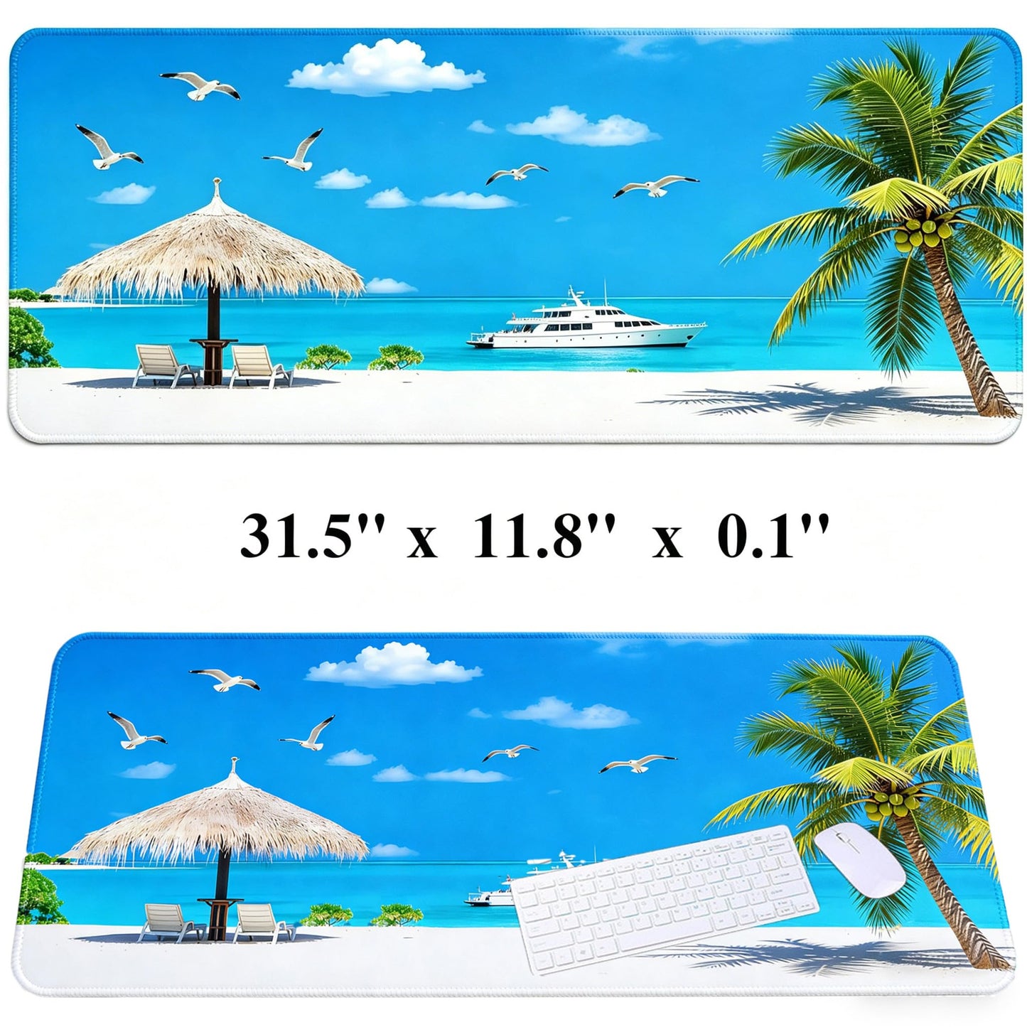 RTGGSEL 31.5x11.8 Inch Non-Slip Long Extended Large Gaming Mouse Pad with Stitched Edges XL Laptops