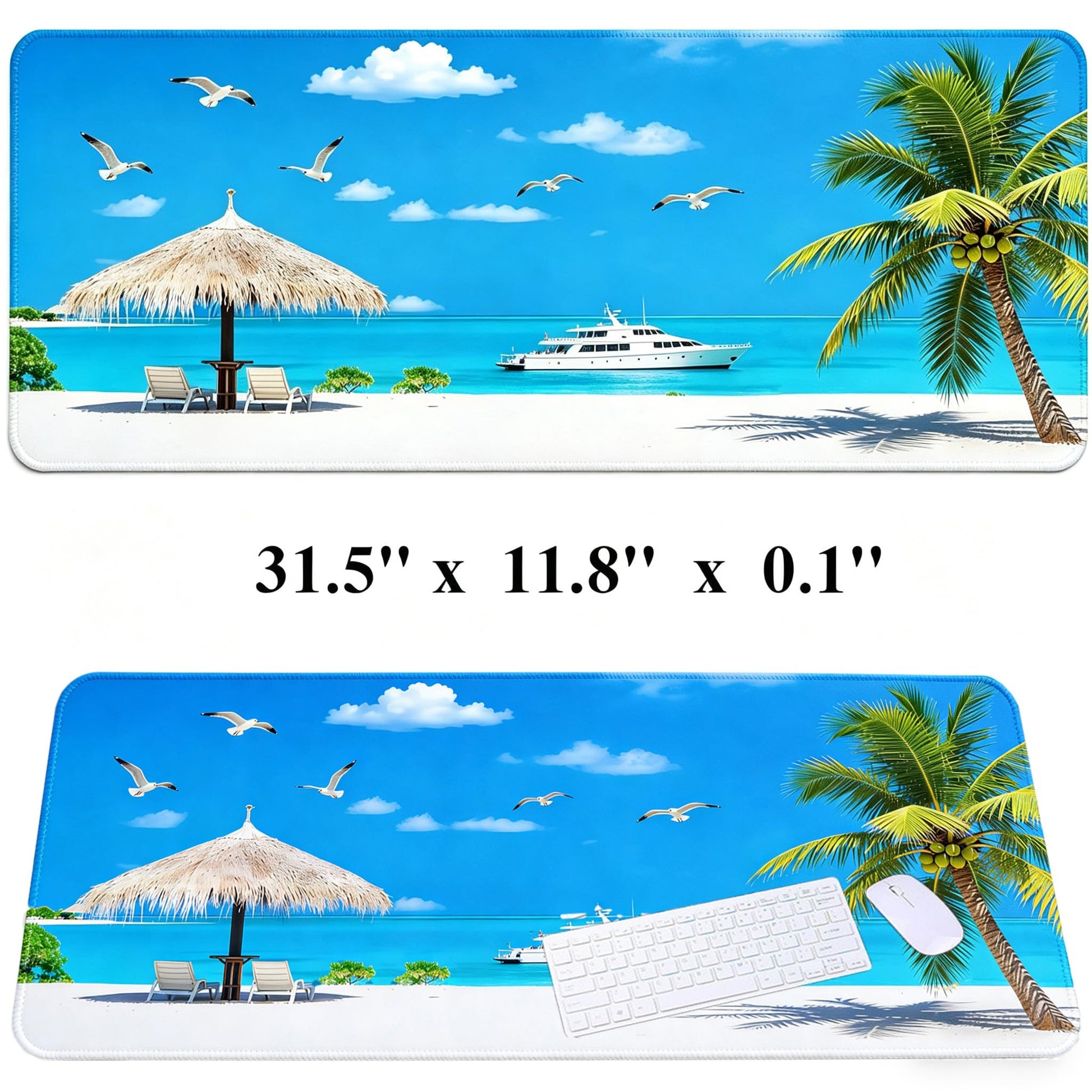 RTGGSEL 31.5x11.8 Inch Non-Slip Long Extended Large Gaming Mouse Pad with Stitched Edges XL Laptops