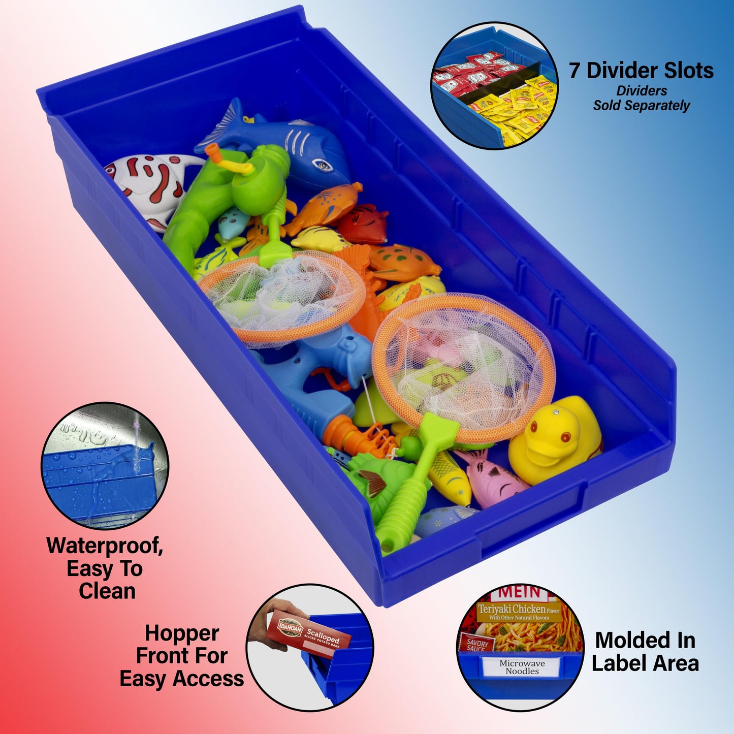 Akro-Mils 30158 Heavy Duty Plastic Shelf Bins, 18"x 8"x 4", Green, 12-Pack