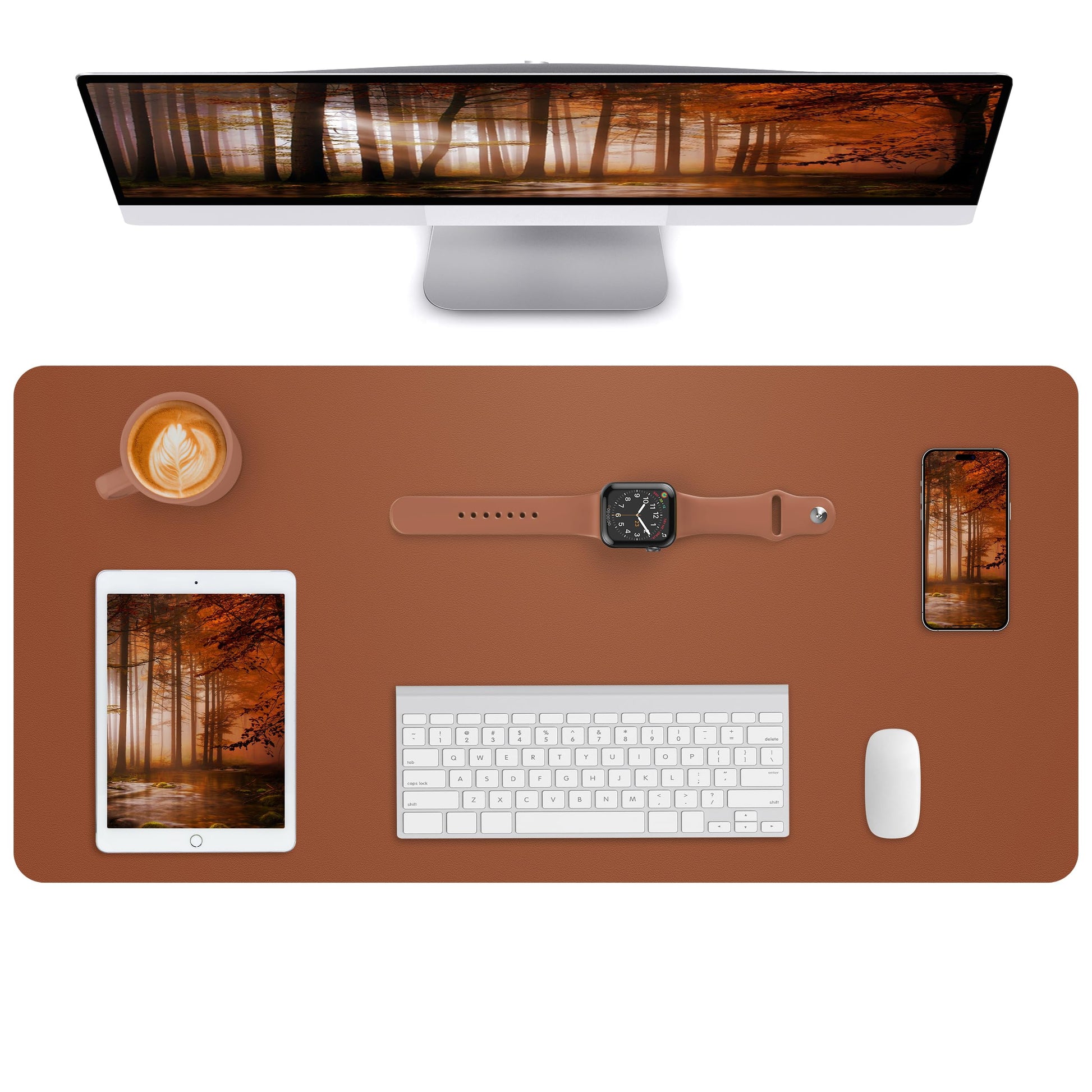 Leather Desk Pad Blotter,Mouse Pad,Office Desk Mat, Non-Slip PU Leather Desk mat,Large Desk