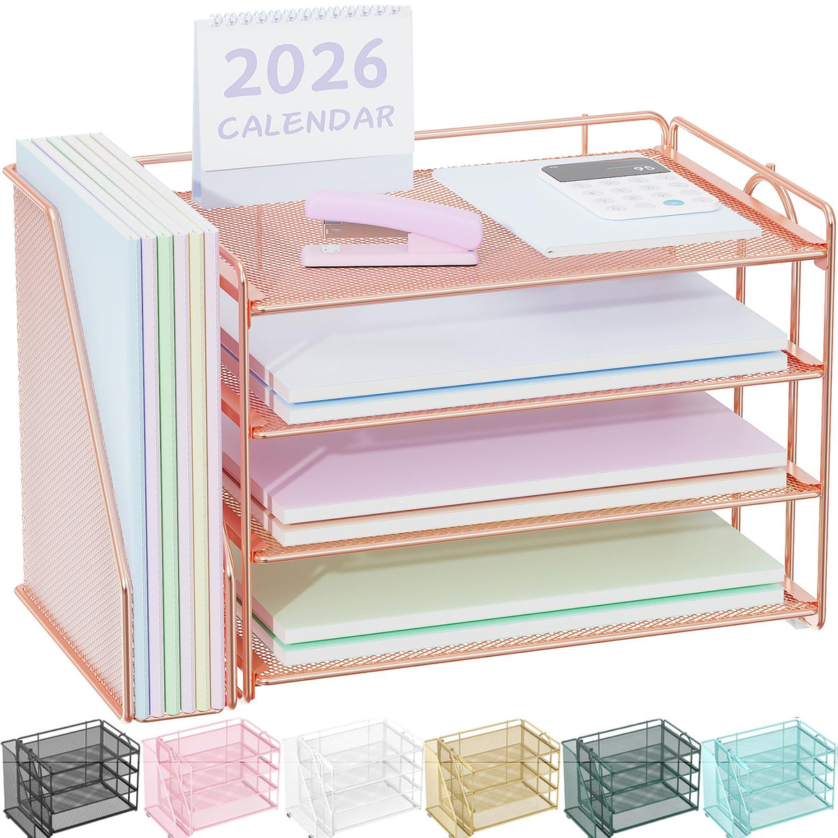 Spacrea Desk Organizers and Accessories, Paper Organizer for Desk with File organizer, Desk