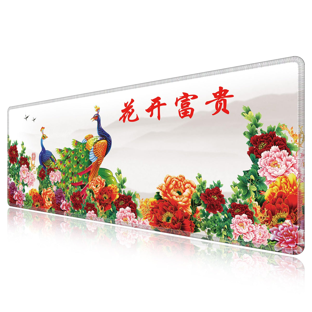 LL-COEUR XXL Landscape Gaming Mouse Pad Computer Keyboard Mat Office Desk Pad (Peacock, 31.4" x