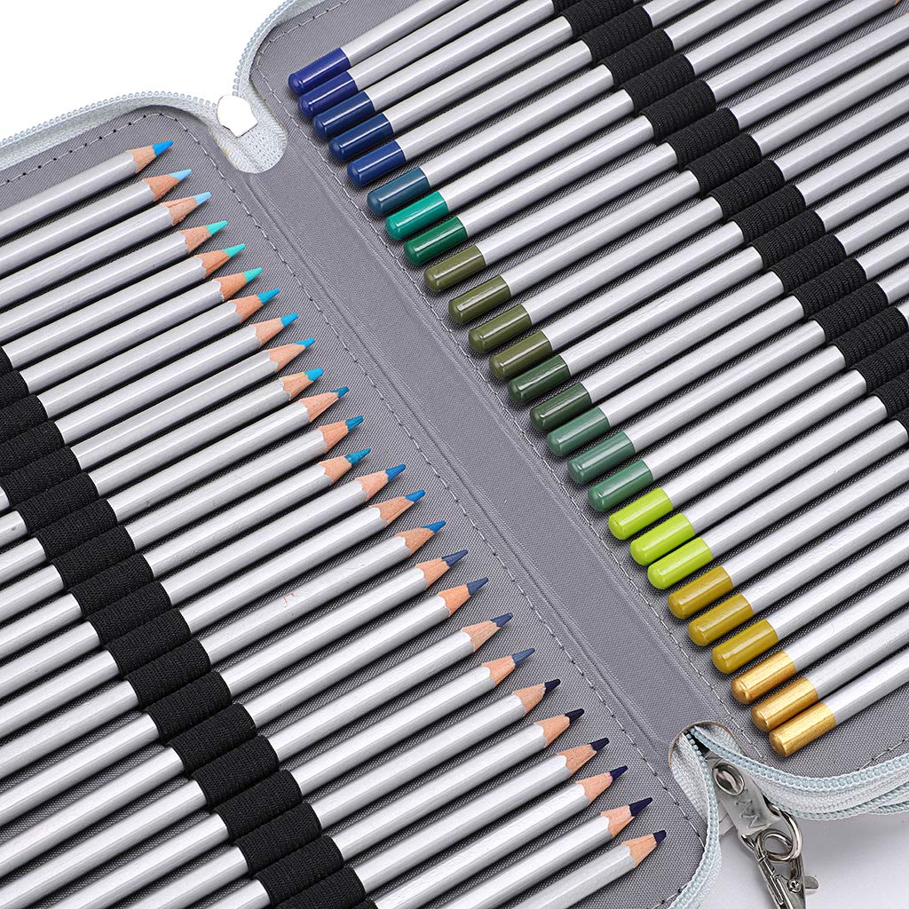 BTSKY 200 Slots Colored Pencil Organizer - Deluxe PU Leather Pencil Case