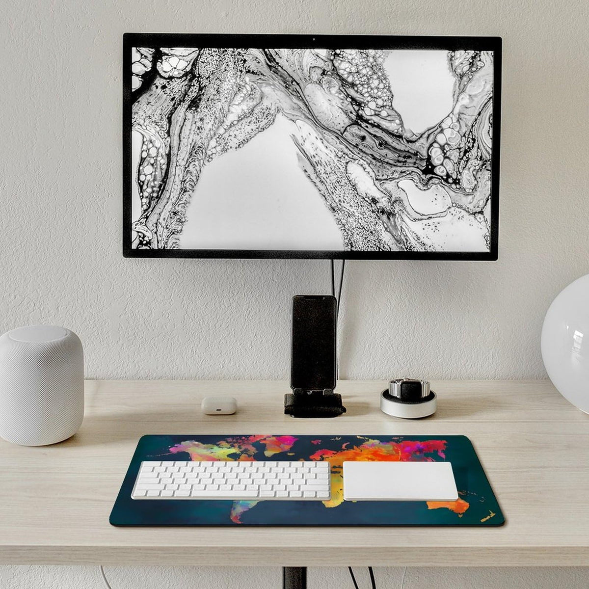 Keebik Gaming Mouse Pad, World Map Mouse Pad Large Extended Computer Mouse Mat Keyboard Full Desk