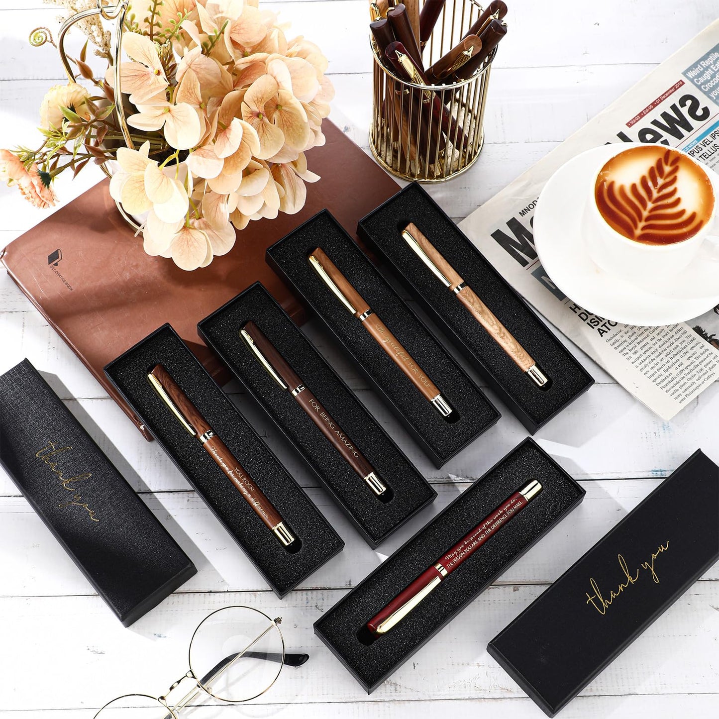 PerKoop 10 Sets Thank You Gifts, Appreciation Pens with Boxes for Men Women