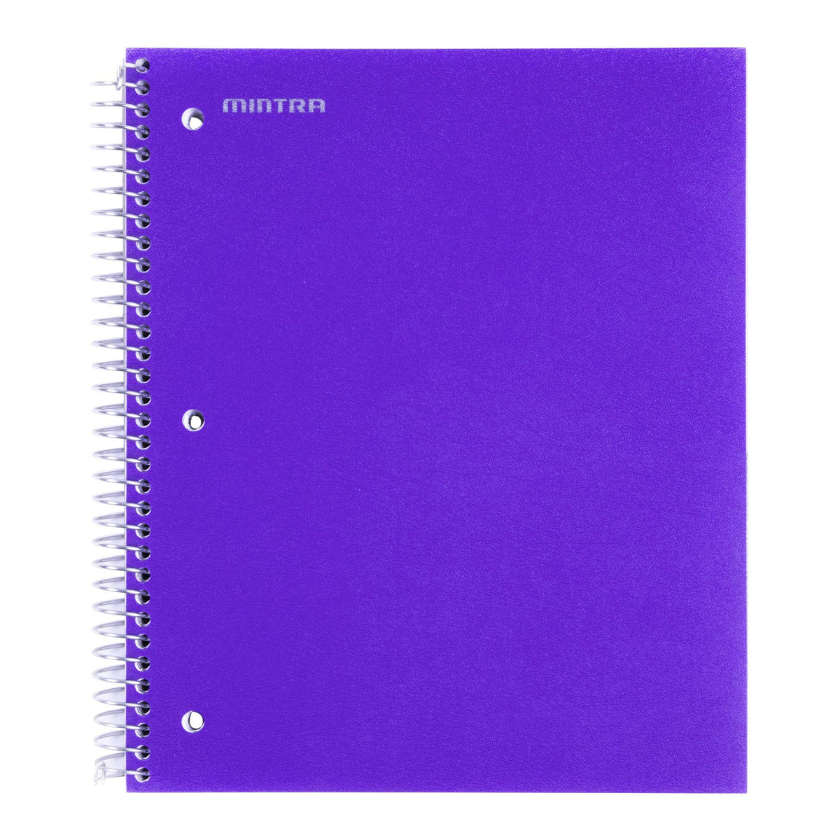 Mintra Office Durable Spiral Notebooks, 3 Subject (aTeal, Purple, White, College Ruled 3pk)