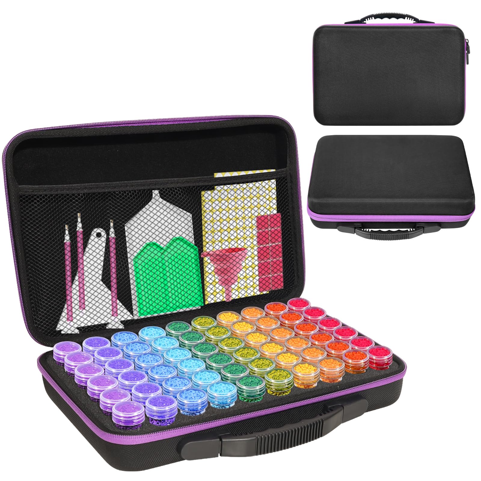 CAIOVSE Diamond Painting Storage Container 60 Slots Diamond Art Accessories
