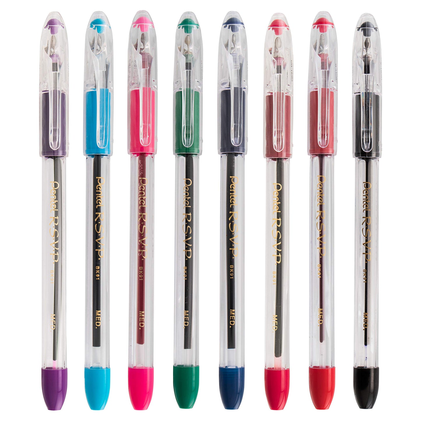 Pentel RSVP Ballpoint Pen, (0.7mm) Fine Line, Red Ink, 72pk Canister (BK90PC72B)