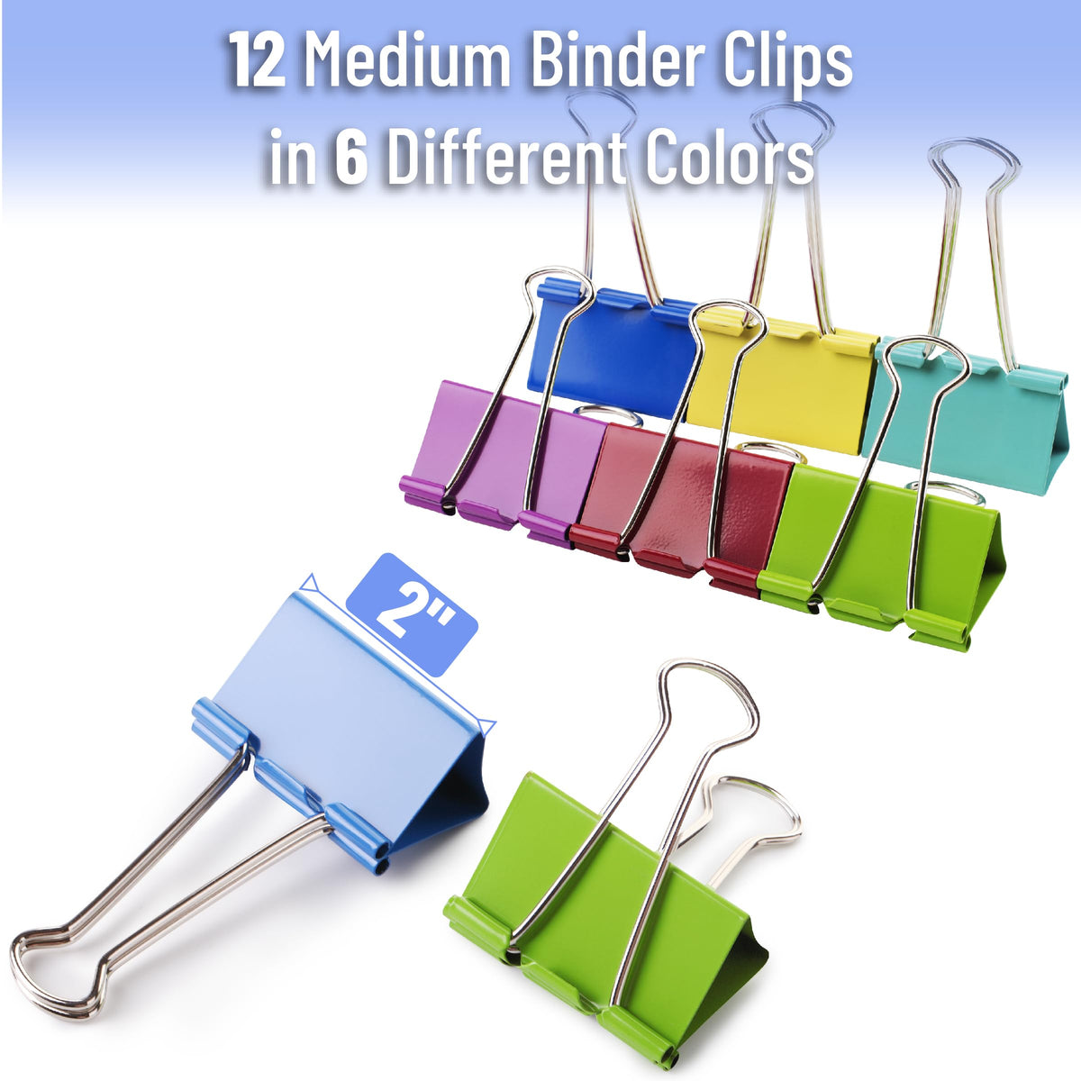 Mr. Pen- Metal Binder Clips, 12 pcs, 2 Inches, Extra Large Size
