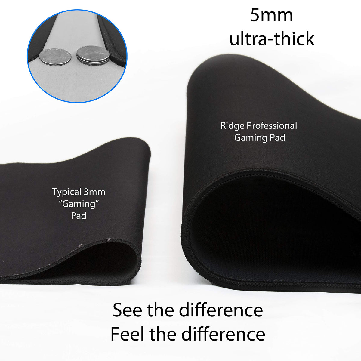 Traverse Ridge Gaming Mouse Pad (5mm) Massive 46 inch | 46x17.3x0.20 Extra Thick | Black | Stitched