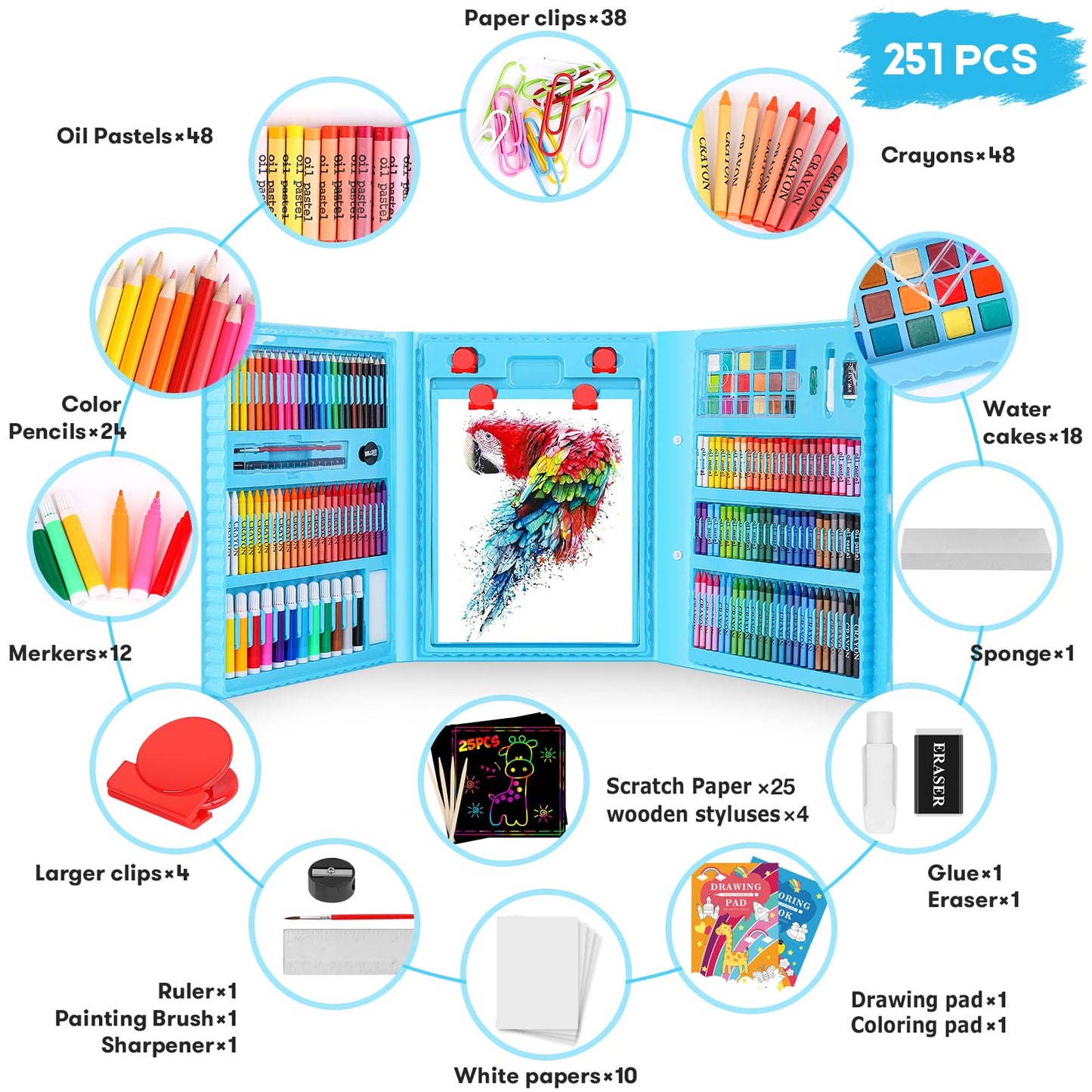 iBayam Art Kit, 251-Pack Art Supplies Drawing Kits, Arts & Crafts Gifts Box