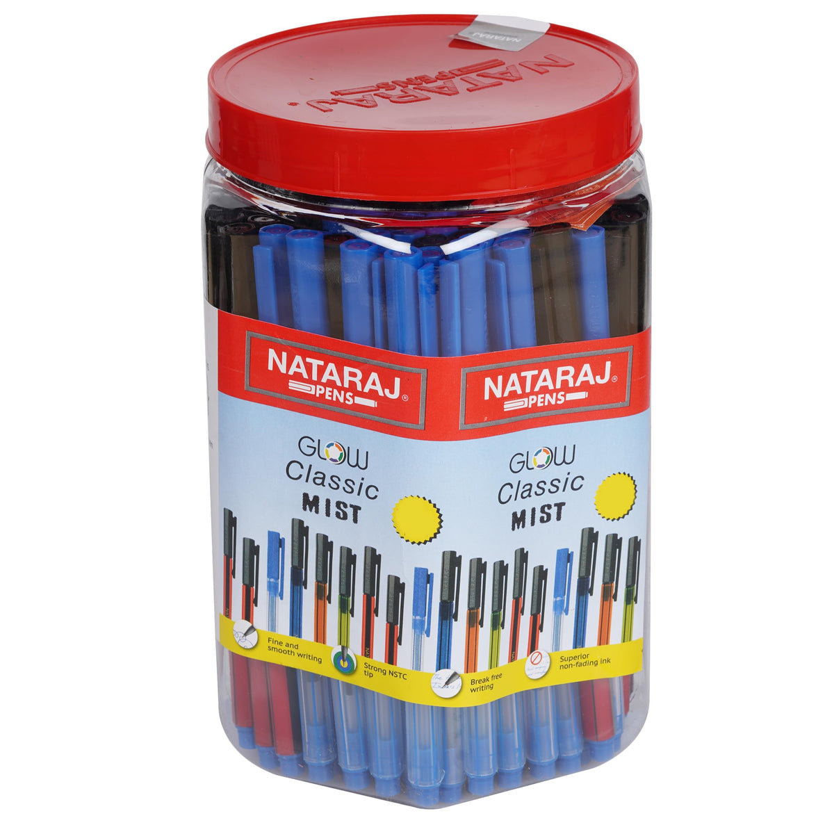 Nataraj GCM Ball Pen Jar, Red/White