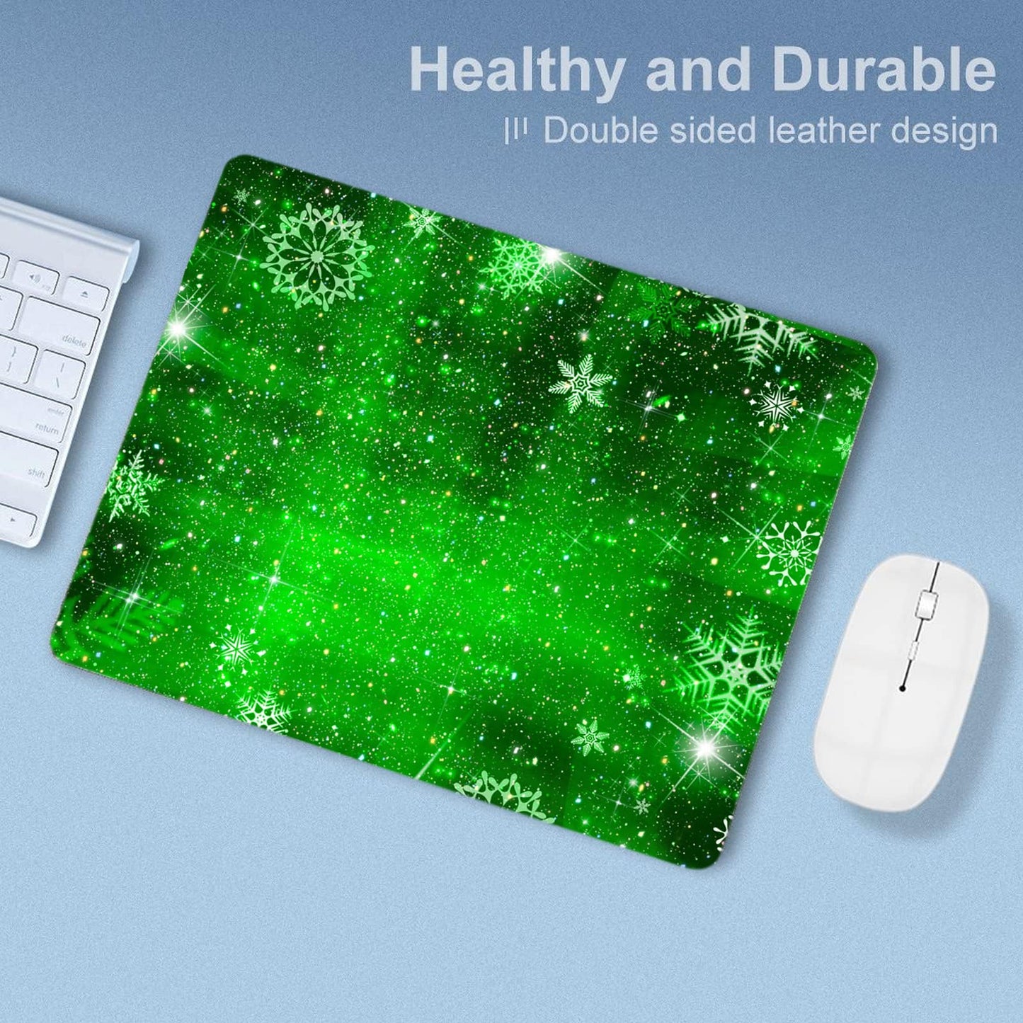 Mouse Pad Diamond Green Glitter Sparkle Mousepad Bling Desk Accessories Gaming Bling Rubber Pads