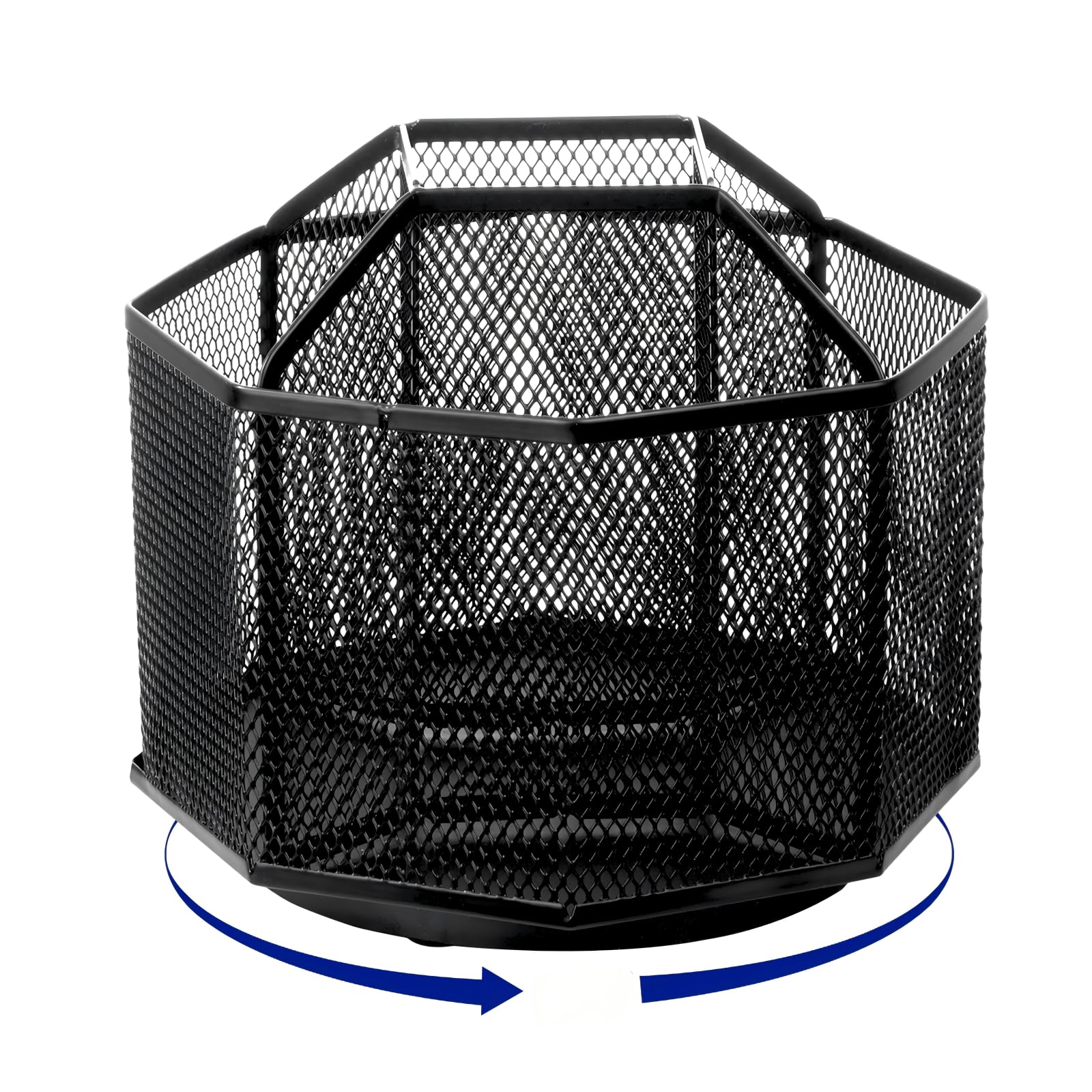 Comix Mesh 360° Rotating Pen Holder, Desk Organizer for Home Office, Black