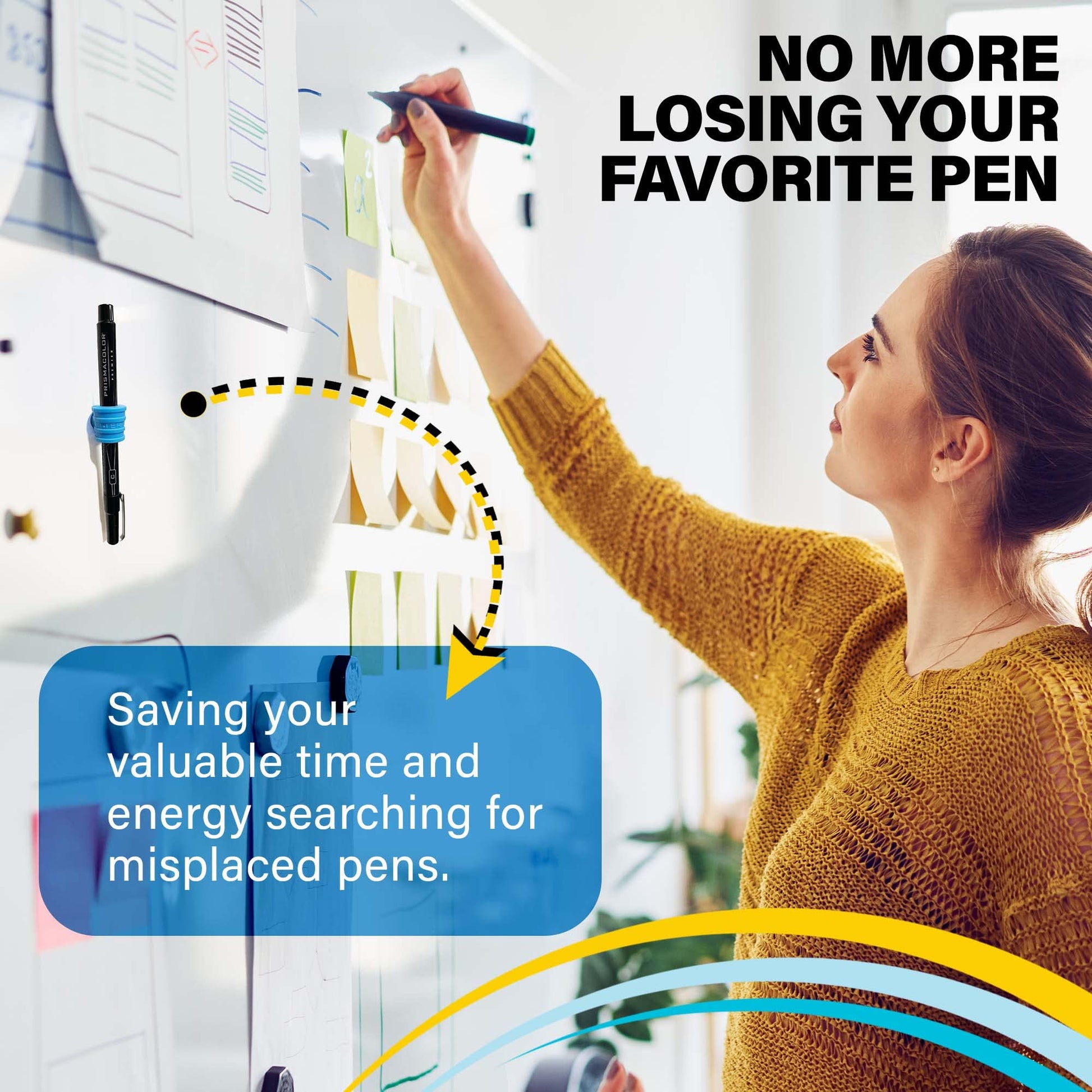 Better Labz Stick-O Pen Magnetic Pen Pencil Holder - Holds Most Pens, Pencils and Thin Markers.