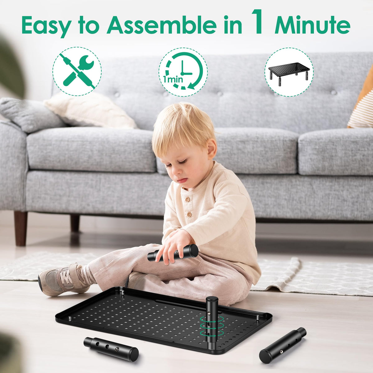 La Jaco Monitor Stand Risers for 2 Monitors, 3 Height Adjustable Monitor Stand with Pen Holder