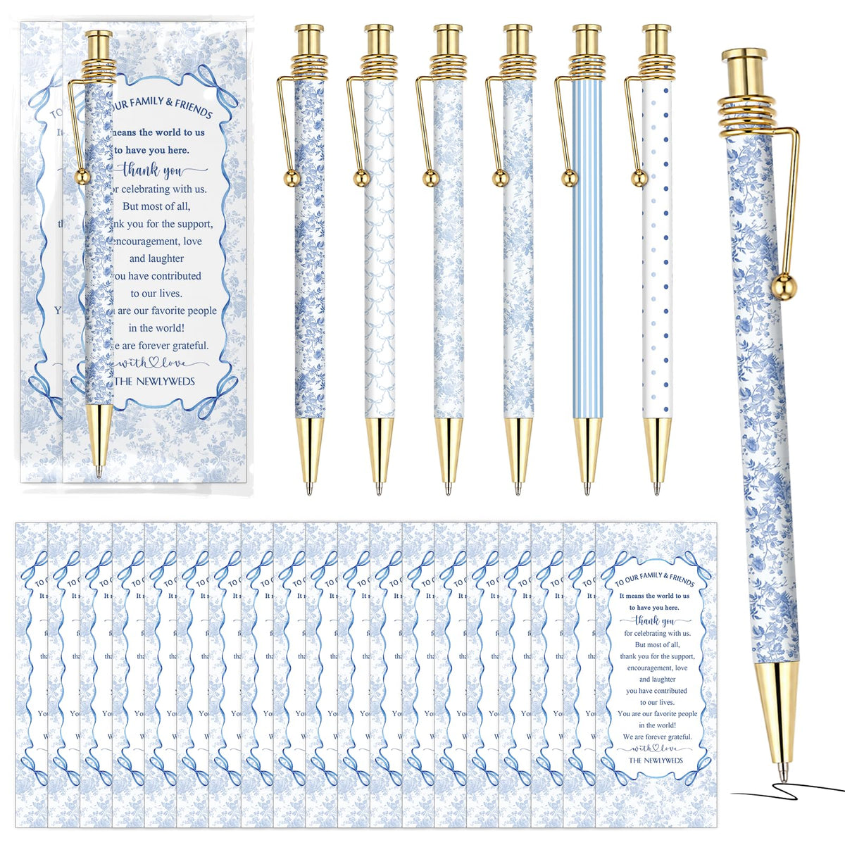 Tenceur 30 Set Bridal Shower Pen Gift for Bridal Shower Favors