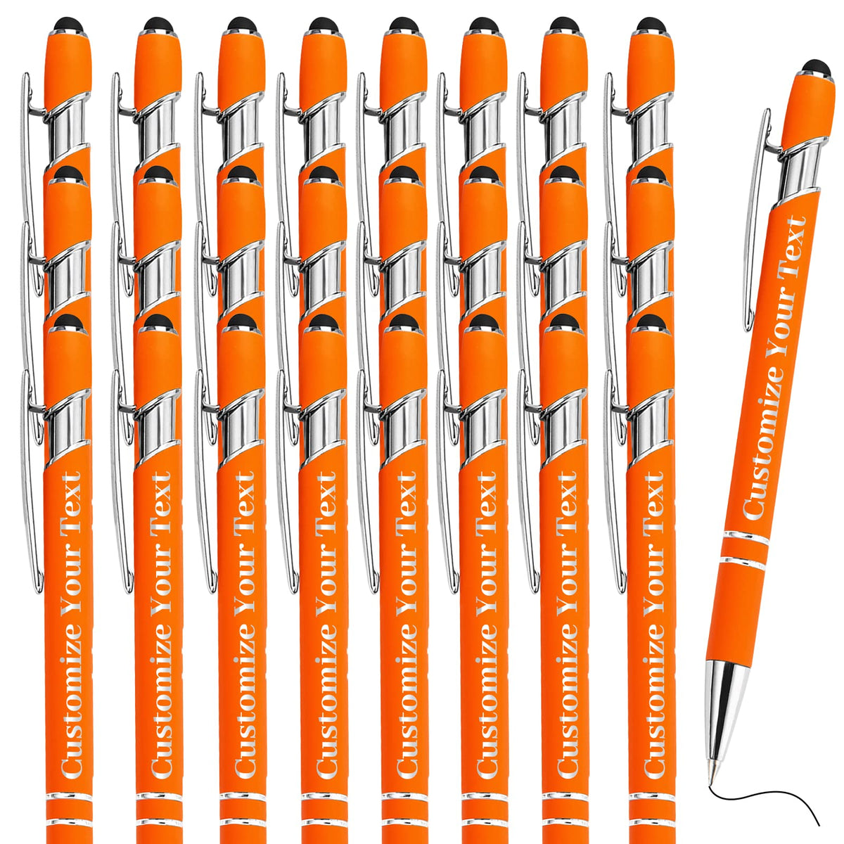 Fadace Up to 500 Pcs Personalized Pens Bulk Custom Customized Pen with Stylus Free Engraving