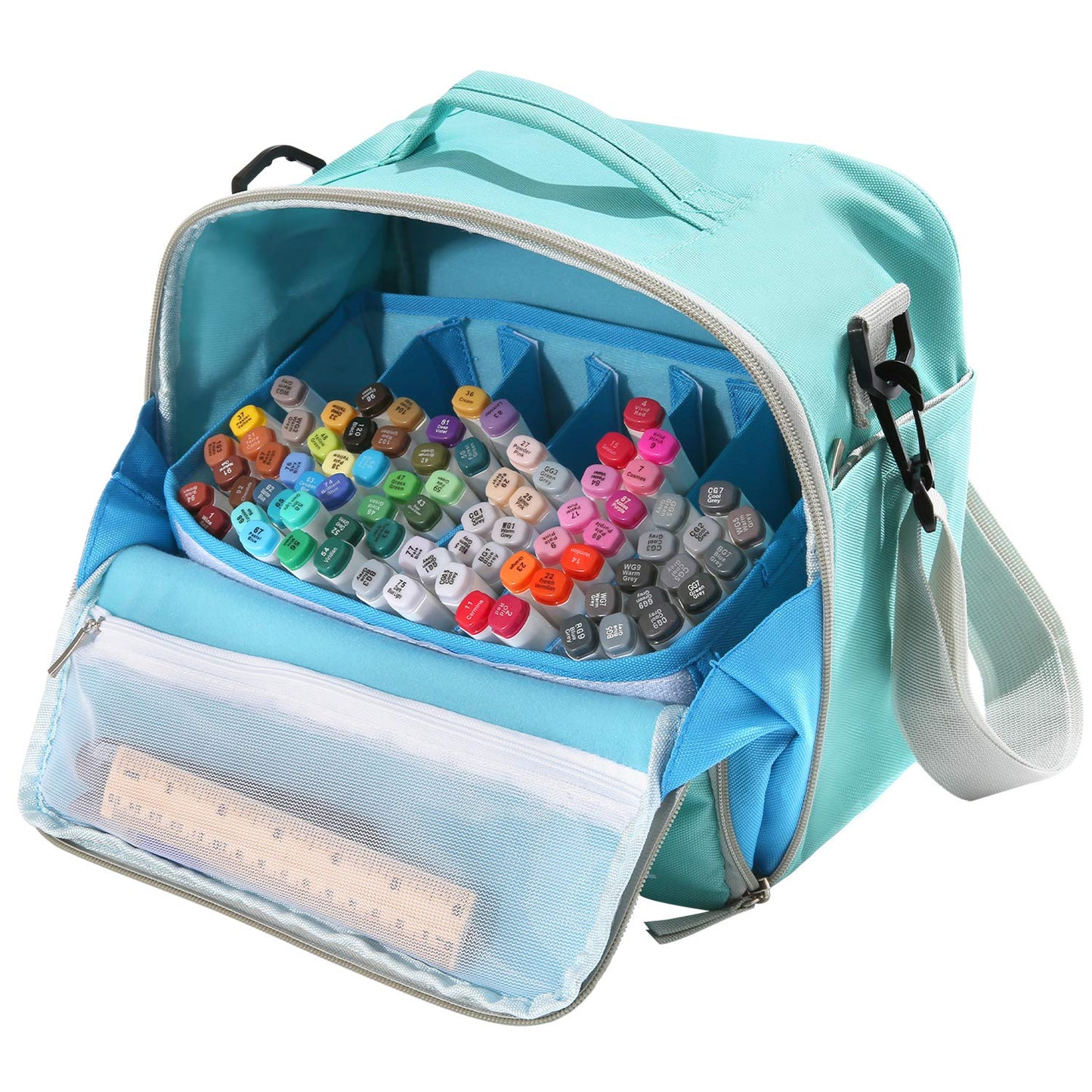 Togood Marker Organizer Bag - Large Storage Crossbody Tote for Marker Pens 130PCS+, Portable Art