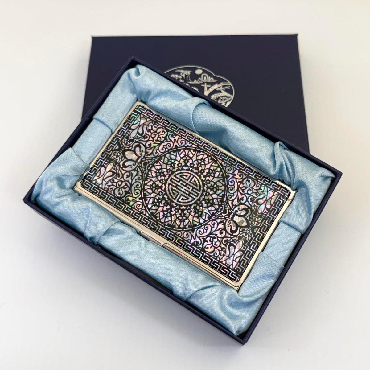 Nacreh Mother of Pearl Business Card Case Credit Id Name Holder Travel Wallet Art Painting Design