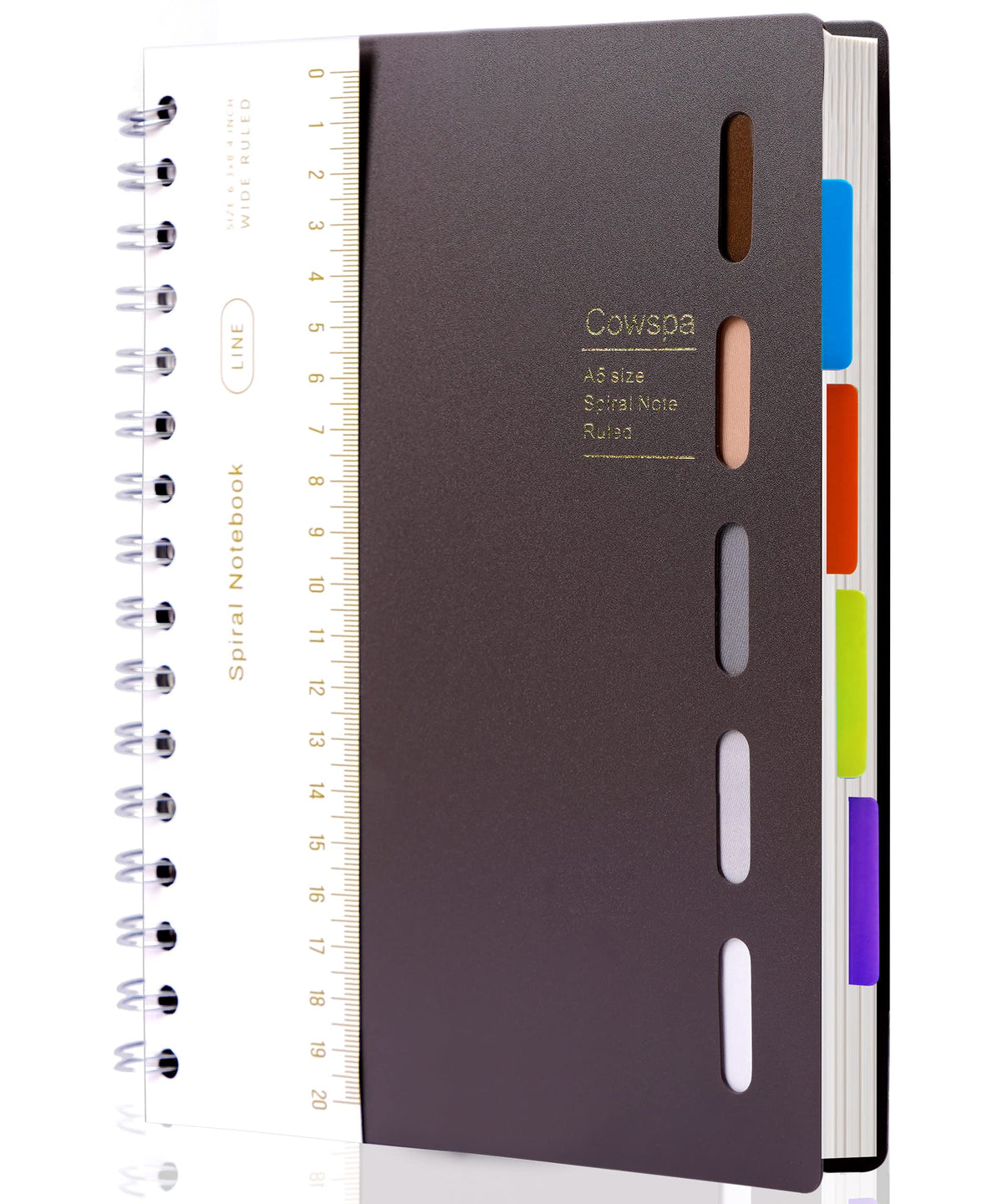 5 Subject Notebook Wide Ruled Spiral Bound Journal with Dividers 7"x 8.5"