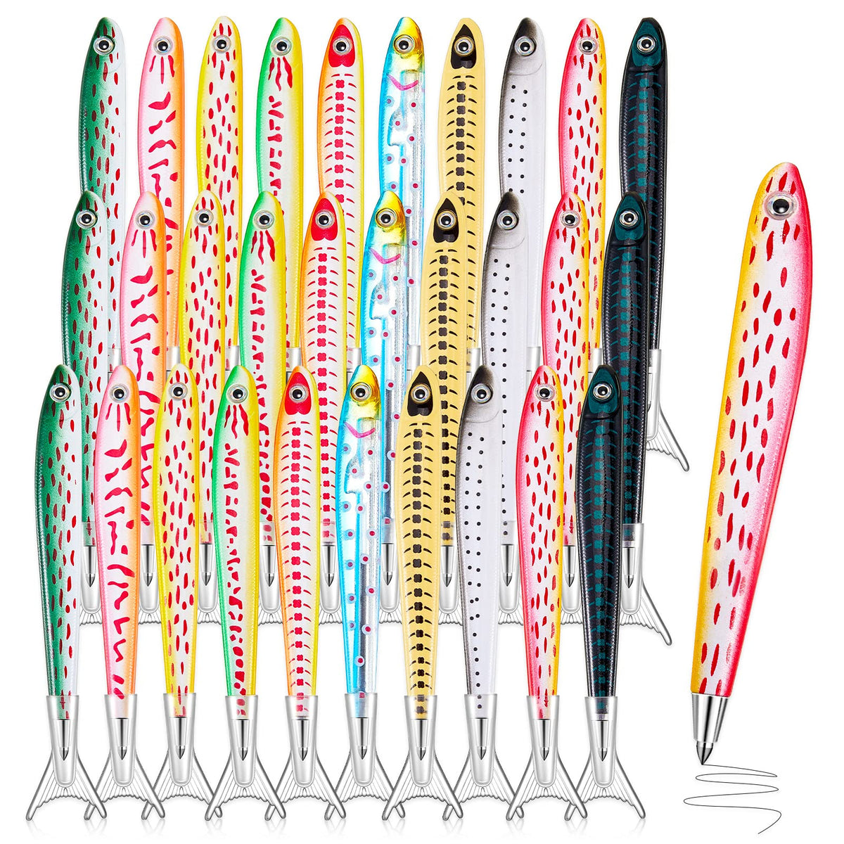 Outus Fish Ballpoint Pens Novelty Kawaii Fish Pens 0.7 mm Black Ink Writing Ballpoint Bulk