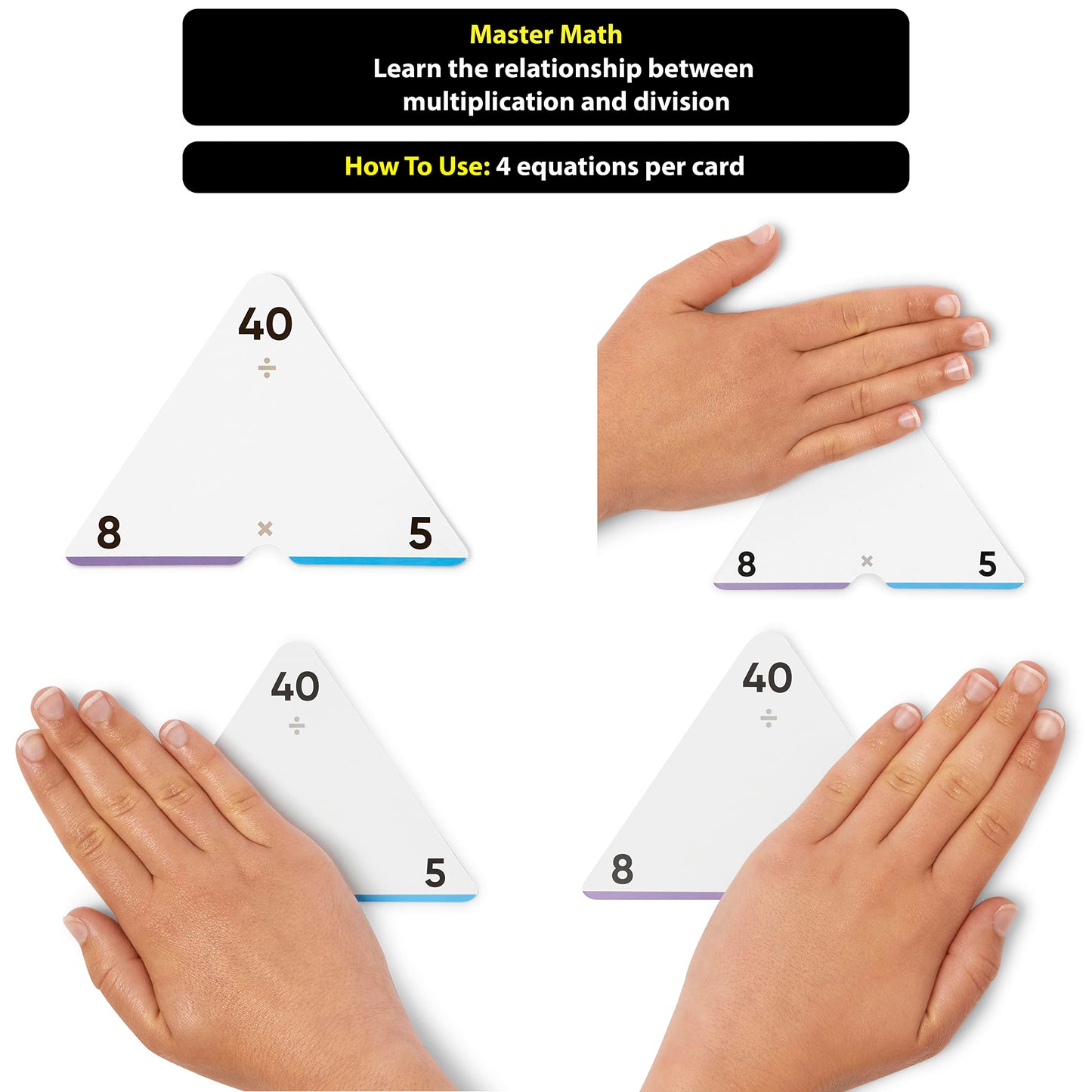 Award-Winning Triangle Math Flash Cards – 376 Multiplication & Division Facts (0–12)
