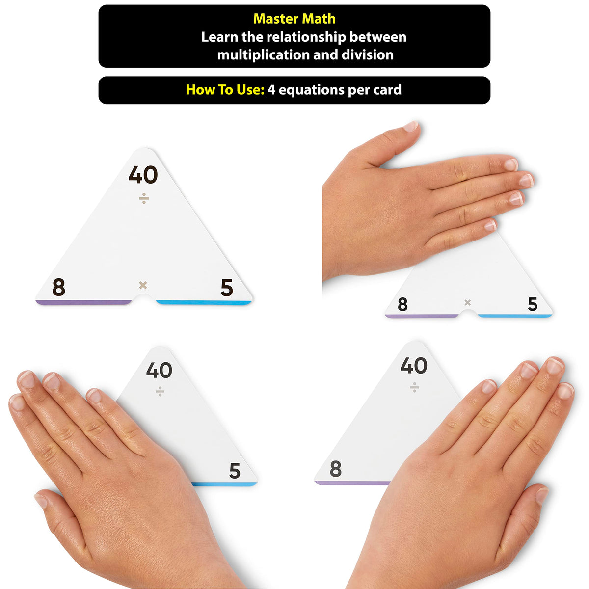 Award-Winning Triangle Math Flash Cards – 376 Multiplication & Division Facts (0–12)